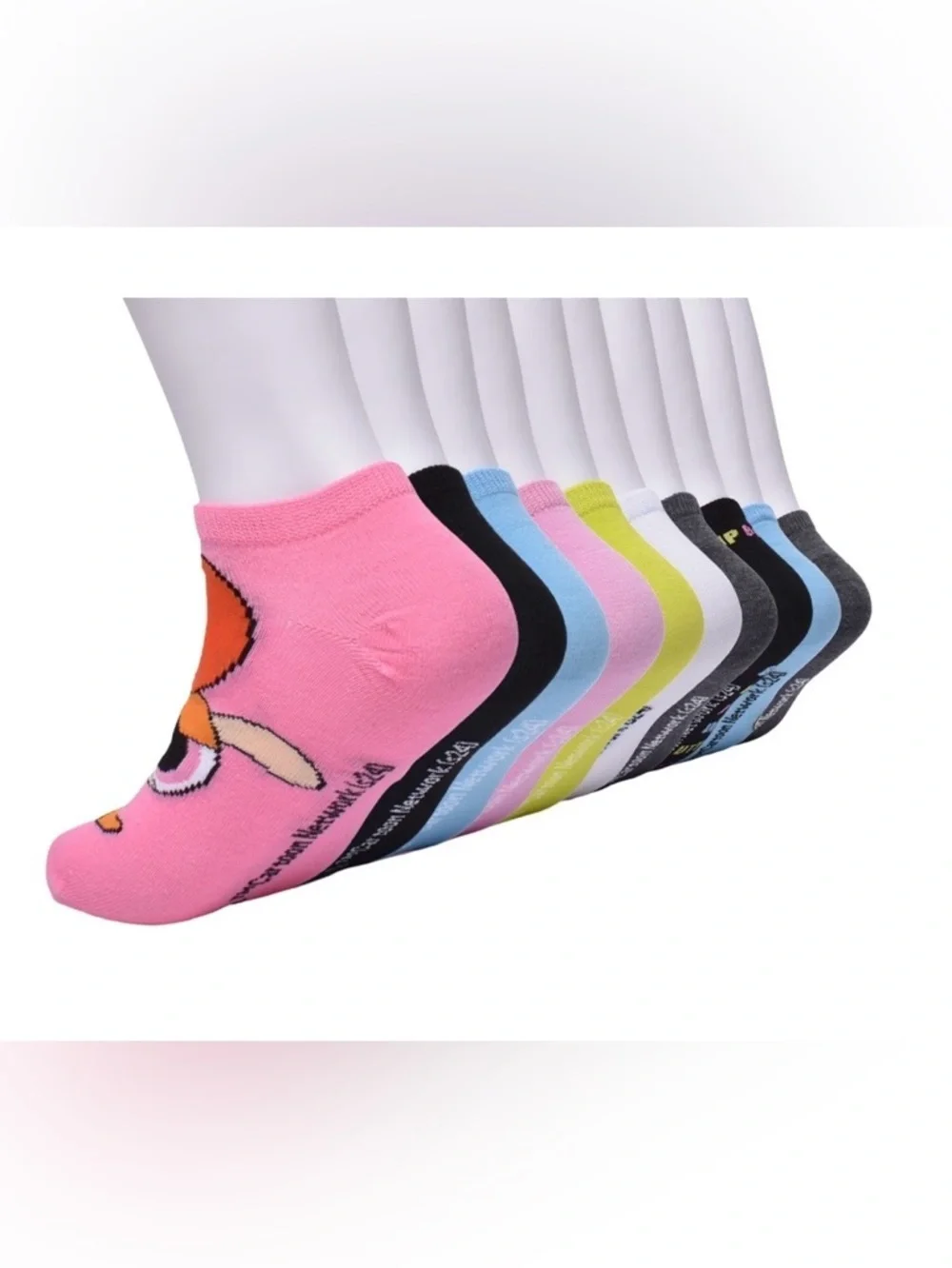 The Powerpuff Girls Womens 10-Pack Low-Cut Socks, Sock Size 9-11